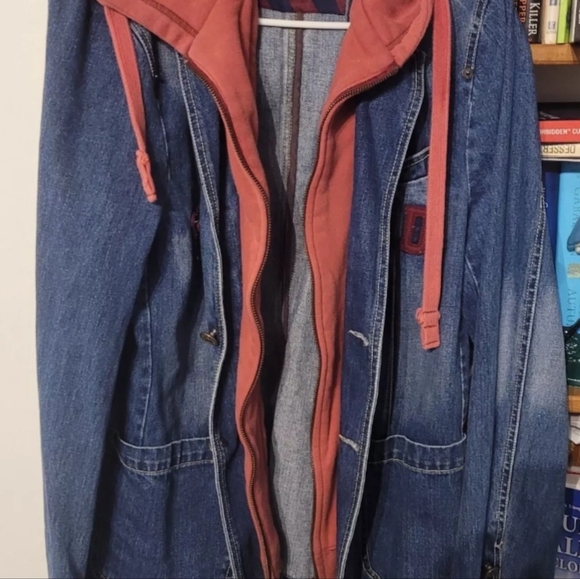 Harvard University Denim Hoodie Jacket Adult Large - Picture 3 of 8